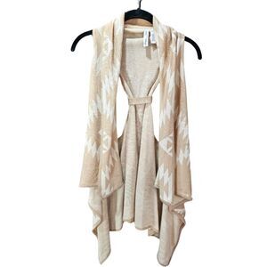 Vintage Great Northwest Indigo Southwestern Print Sweater Duster Vest Size M
